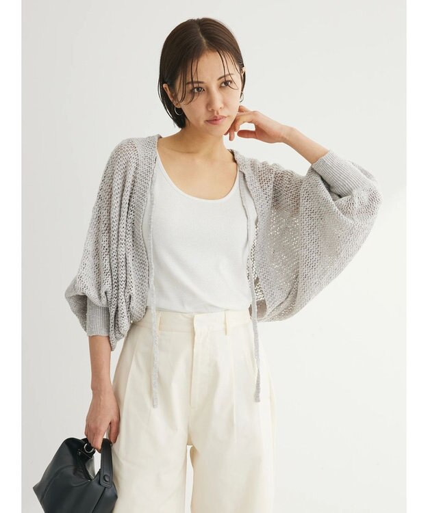 Green Parks ２ｗａｙ　スラブボレロカーディガン Light Gray