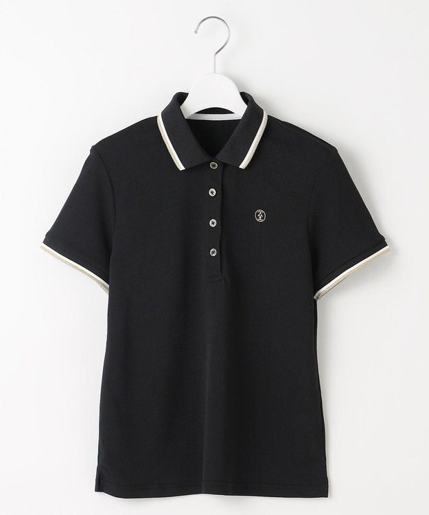23区GOLF 【WOMEN】シンプルカノコポロシャツ ブラック系