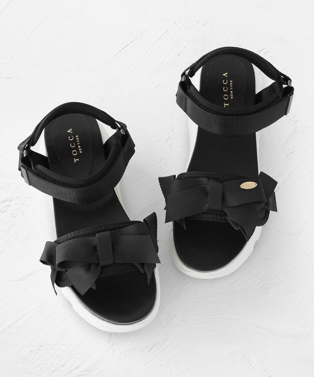 TOCCA RIBBON  SPORTS SANDALS サンダル ブラック系