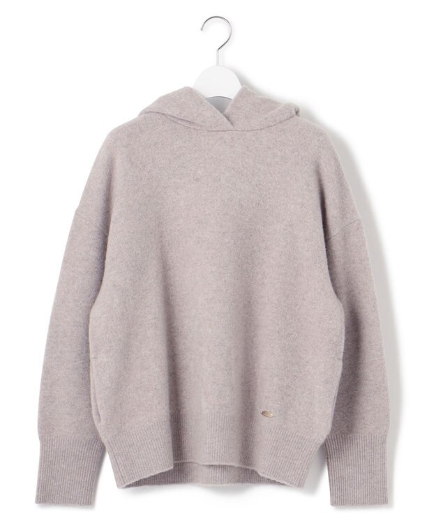 23区 フェルト ニットパーカー ベージュ系