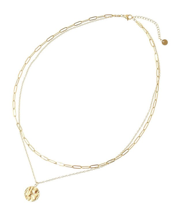 AMERICAN HOLIC ステンレス　ＣＯＩＮ２連ネックレス Gold