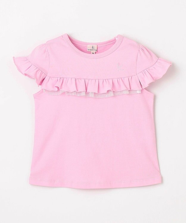 組曲 KIDS 【80-100㎝】フレアラッフル Tシャツ ピンク