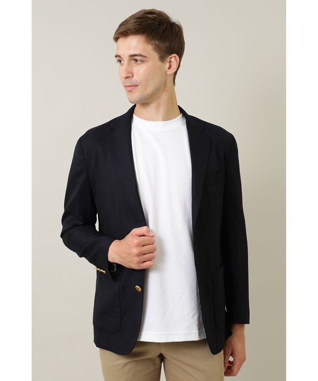 DAKS ストレッチウールジャケット ネイビー