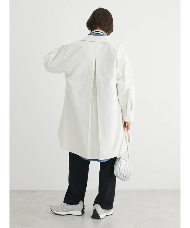 Green Parks 撥水加工　ケア楽ステンカラーミドル丈コート Ecru