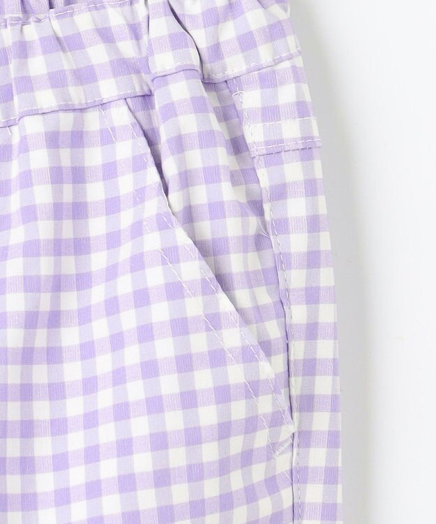 ANY KIDS ひんやりクール ギンガムパンツ ラベンダー×ギンガム
