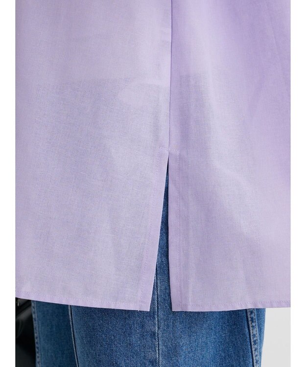 Green Parks 綿麻混紐付きデザインブラウス Light Purple