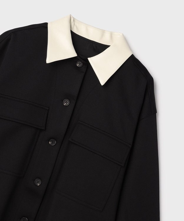 GRACE CONTINENTAL レザーカットシャツ ブラック