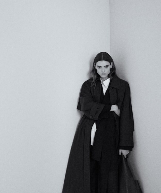 JOSEPH シルキーキルティング　ロングコート Black