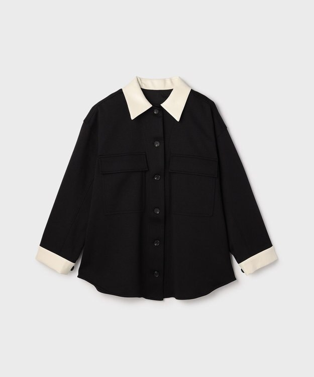 GRACE CONTINENTAL レザーカットシャツ ブラック