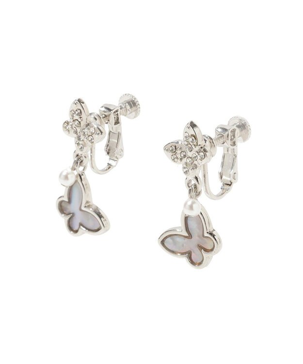 Maison de FLEUR バタフライシェルイヤリング Silver