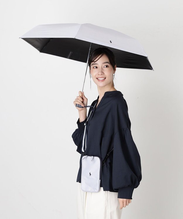 MOONBAT 【WEB限定セット】POLO RALPH LAUREN サコッシュ付き 晴雨兼用 折りたたみ傘 ポロポニー グレー