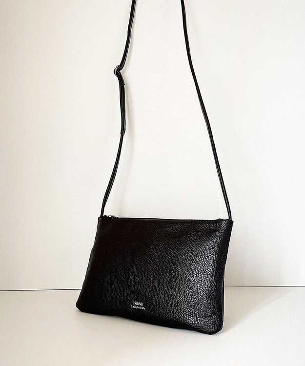 Hekhèr Le Style de Vie 新色追加【日本製】シュリンクレザー スクエアショルダーバッグ ブラック