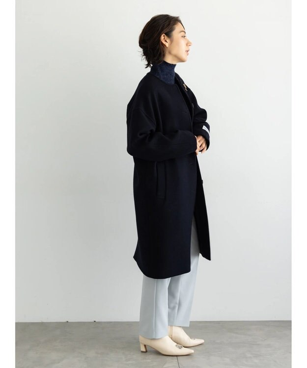Te chichi ウールメルトンノーカラーロングコート《2025winter catalog item》 ネイビー