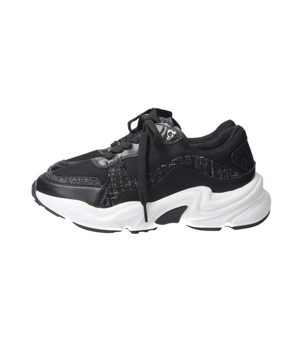 Bridget Birkin 【Bridget Birkin】ラメツイードコンビスニーカー ブラック雑材