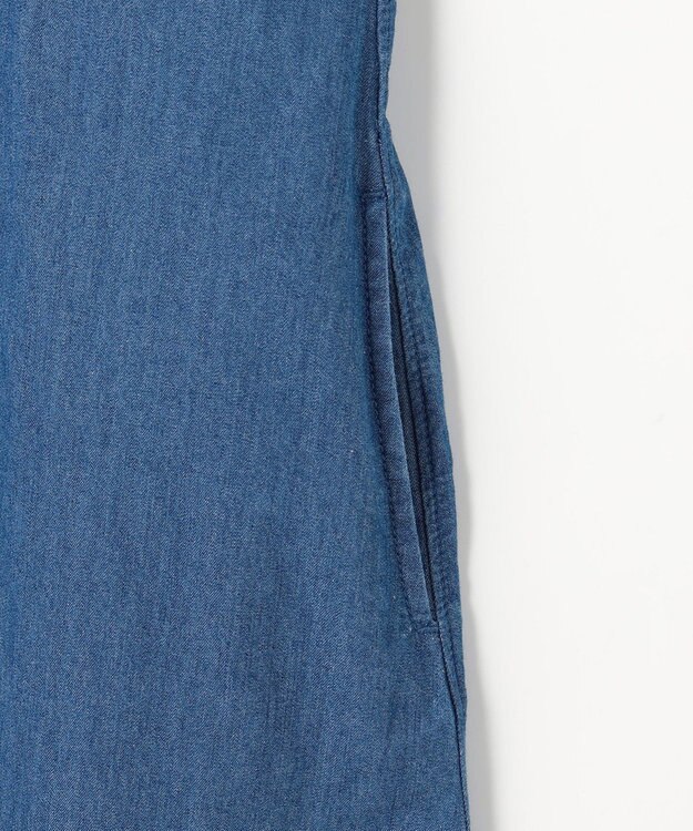 組曲 KIDS 【150-160㎝】 フラワーボタンデニムワンピース ネイビー