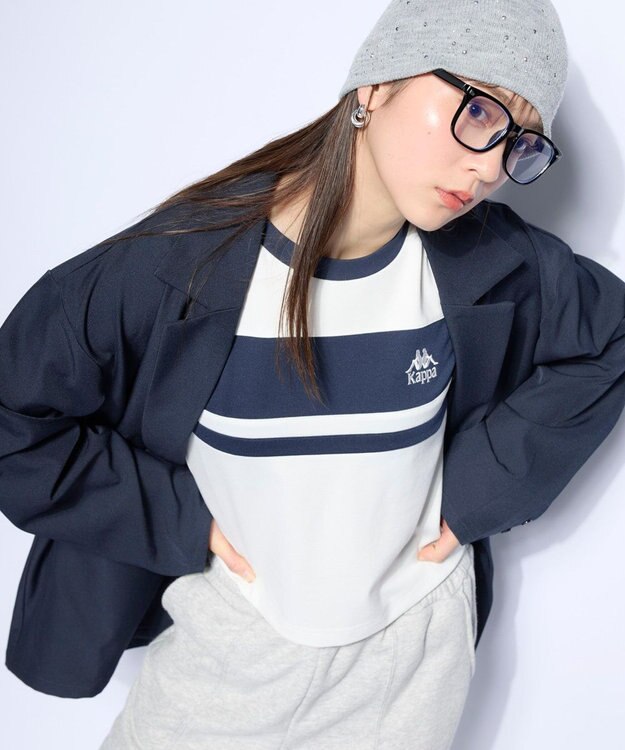 OP／FILA 【Kappa】カラーブロック切替Tシャツ ホワイト