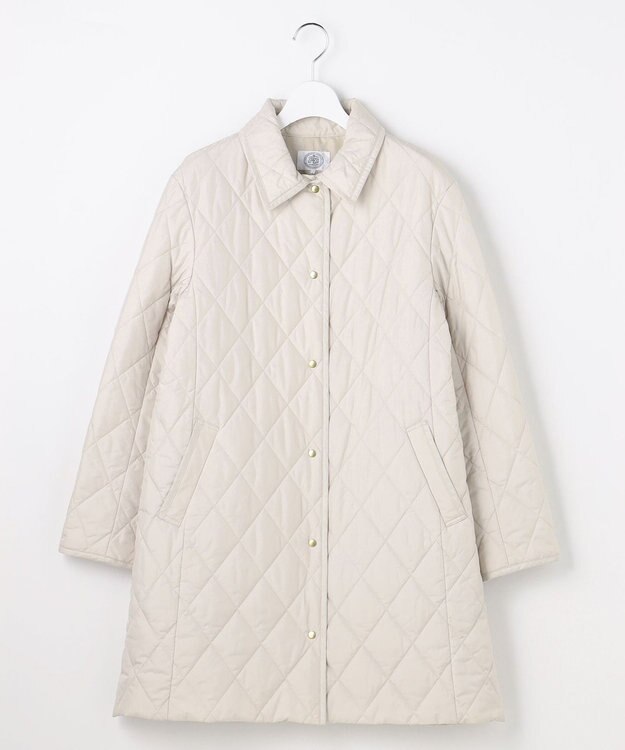 J.PRESS LADIES L 【WEB限定カラーあり】コンパクトタフタキルティング ステンカラー ロング コート アイボリー系