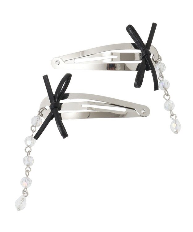 Maison de FLEUR リボンスリーピンセット Black