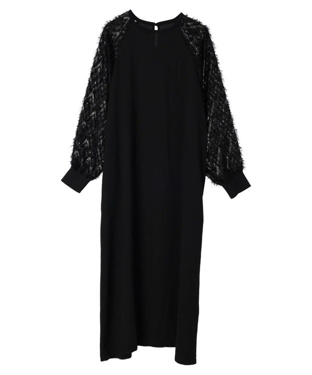 CRAFT STANDARD BOUTIQUE 袖ジャガードラグランワンピース Black