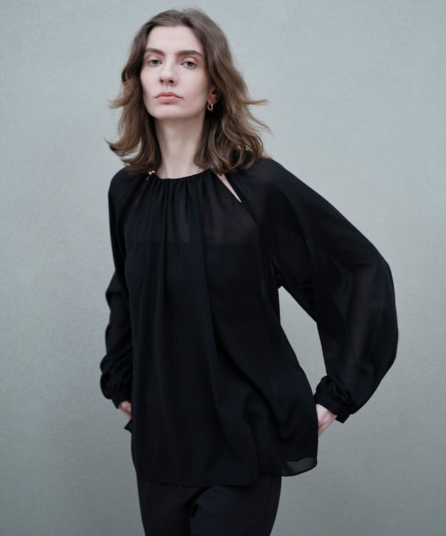 BEIGE， IVES / ゴールドビーズブラウス Black