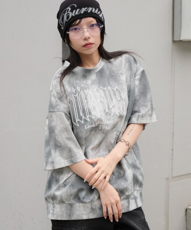 WEGO 【ユニセックス着用ITEM/MLサイズ展開】スノーパターンポンチT（SS） グレー