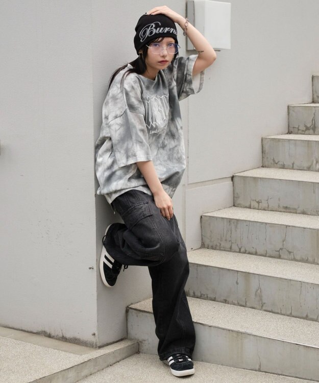 WEGO 【ユニセックス着用ITEM/MLサイズ展開】スノーパターンポンチT（SS） グレー