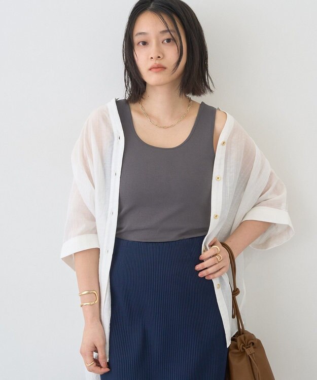 AMERICAN HOLIC Uネックタンクトップ Charcoal Gray