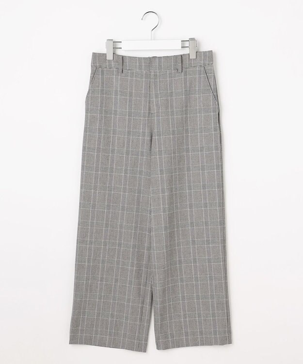 J.PRESS LADIES L アルガンシルク チェック クロップド パンツ ライトグレーチェック系