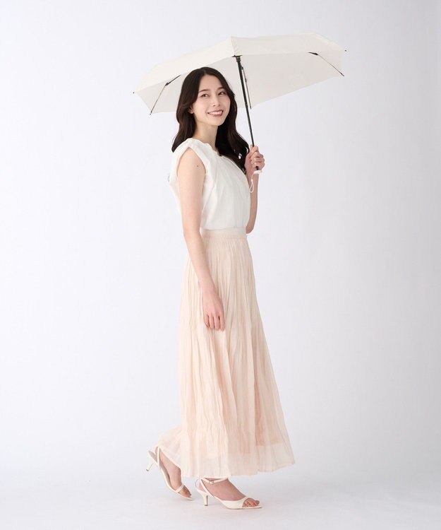 MOONBAT 【3秒でたためる傘/コンパクト】urawaza 小町(ウラワザ コマチ)  折りたたみ傘 無地 50cm オフホワイト