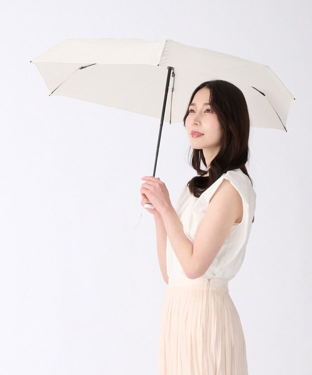MOONBAT 【3秒でたためる傘/コンパクト】urawaza 小町(ウラワザ コマチ)  折りたたみ傘 無地 50cm オフホワイト