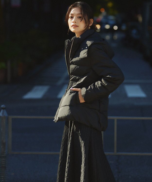 組曲 【洗える・2WAY】ライトタフタショートダウン ブラック系