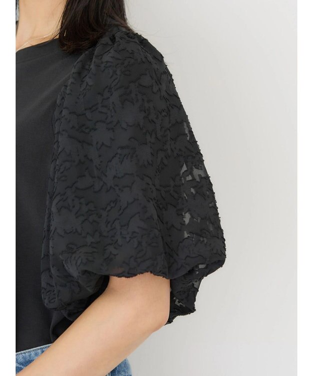 AMERICAN HOLIC ジャガードスリーブカットプルオーバー Black