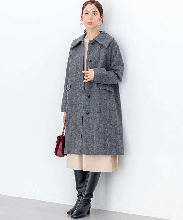 組曲 L シックフレアニットワンピース ベージュ系