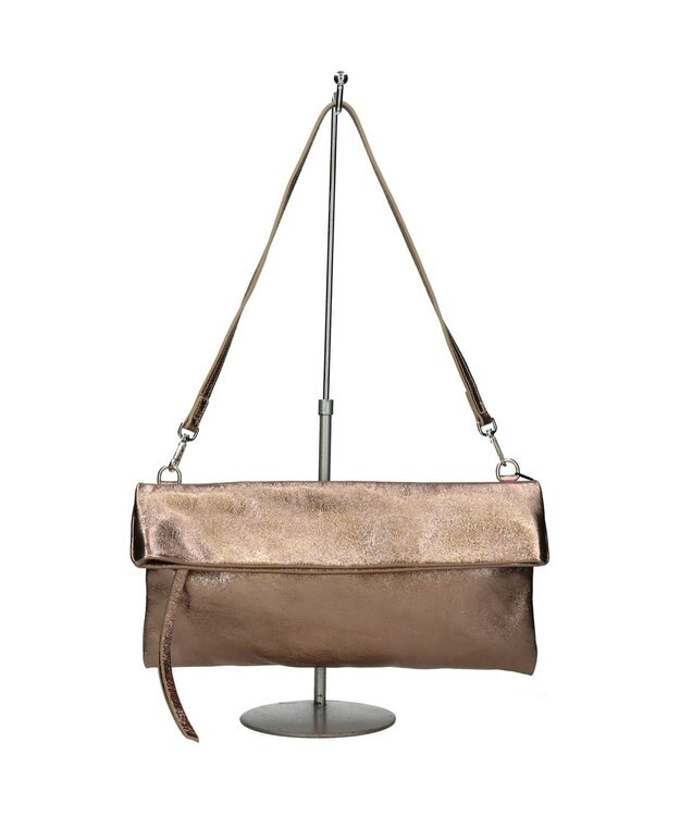 INTER-CHAUSSURES 【ANDREA CARDONE】レザーワイドサコッシュ ブロンズ