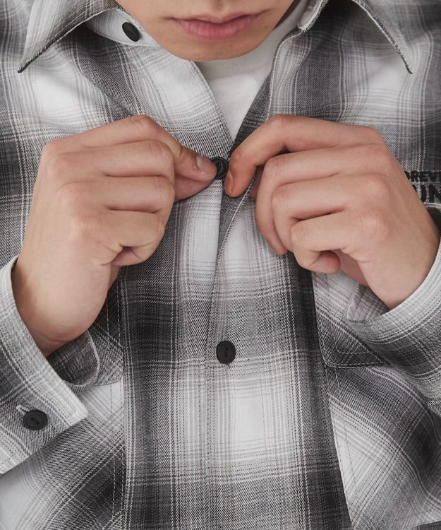 WEGO 【ユニセックス着用ITEM】グラフィックオンブレチェックシャツ（LS） 柄2