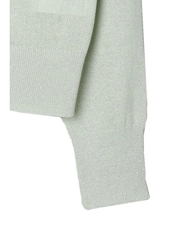 Green Parks ラメクルーネックカーディガン Light Green