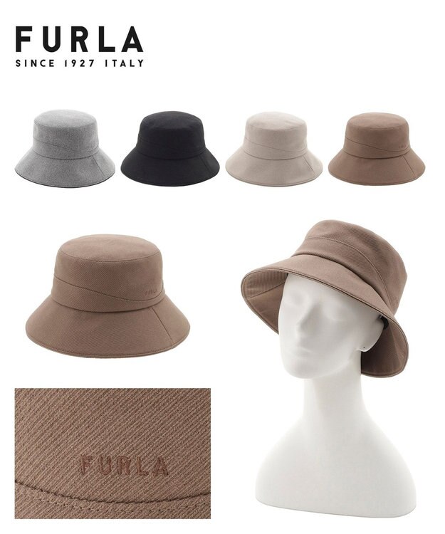 MOONBAT FURLA(フルラ) カーブ切り替え中つばハット 日本製 モカブラウン