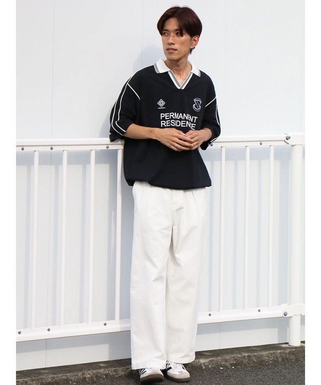 CRAFT STANDARD BOUTIQUE 接触冷感/UVカット/イージーケア/ストレッチ/ゲームシャツ-A Navy