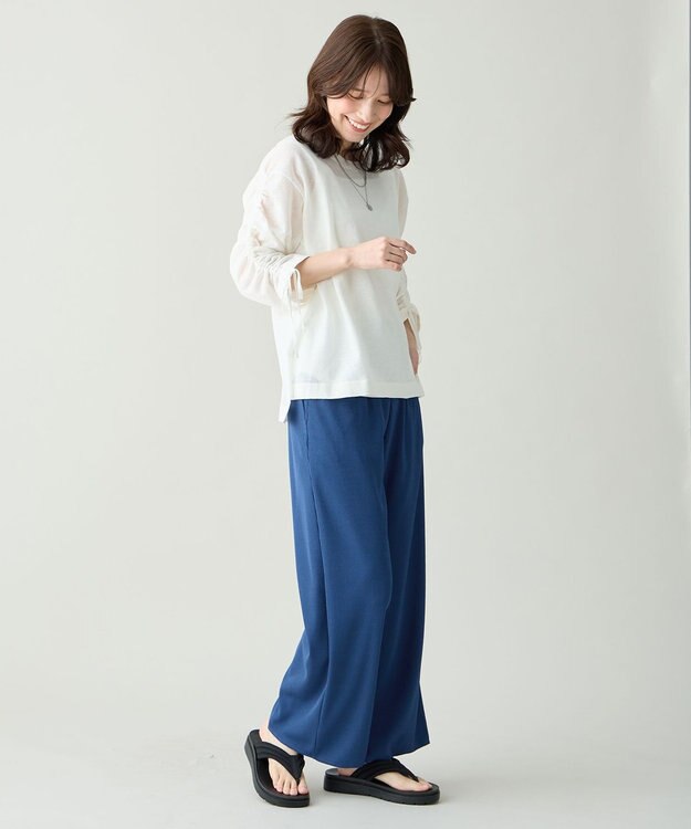 ANY シアーシャーリングスリーブニット エクリュ