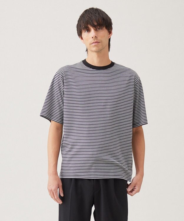 UNFILO MENS 【OCEANS 雑誌・web 掲載】スマート ストレッチ TEE【男女兼用/ギフトにもおすすめ】 ブラックボーダー