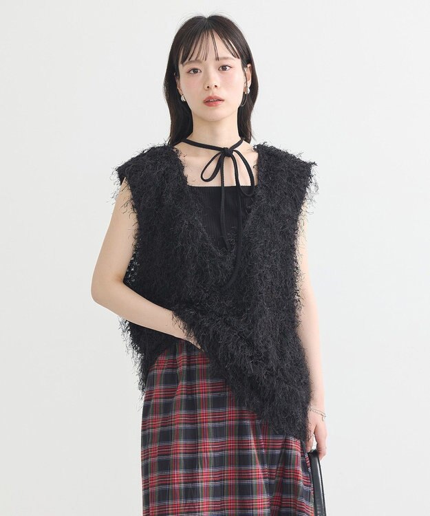 earth music&ecology ふさふさベスト Black