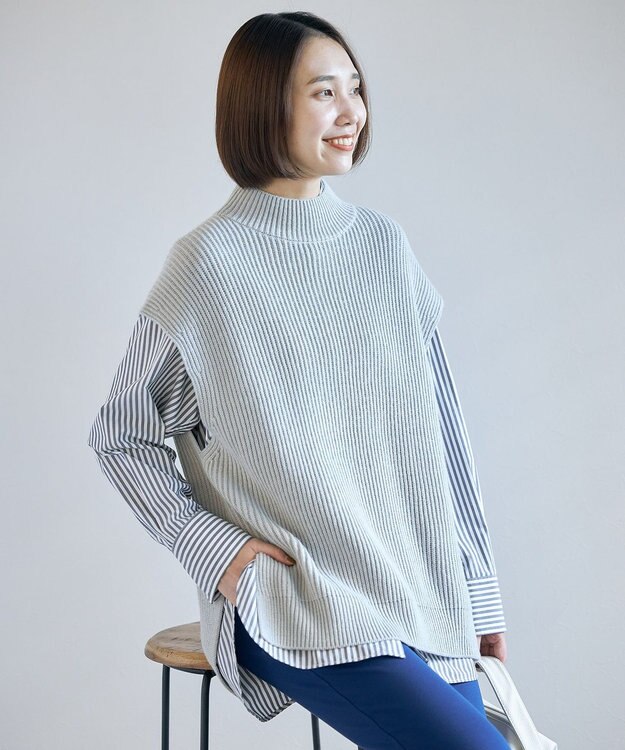 UNFILO 畔ニットベスト グレー