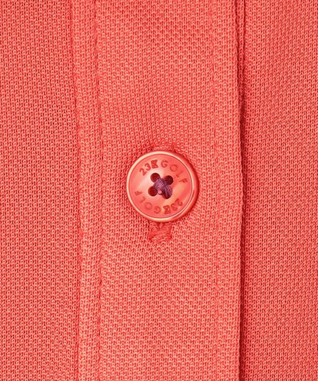 23区GOLF 【WOMEN】無地×プランティカプリント 半そでポロシャツ ピンク系