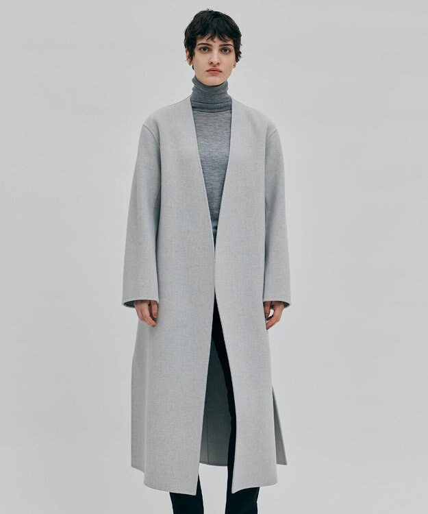 BEIGE， 【Oggi 2月号掲載】GRASSE / ストール付きリバーロングコート L Gray