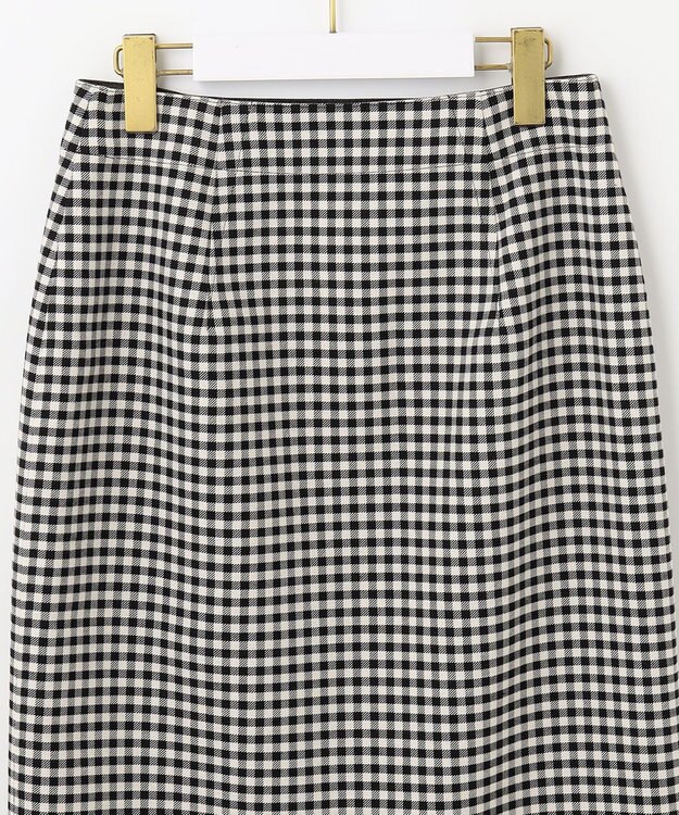 ANY SIS 【美人百花10月号掲載】2WAYリバーシブルラップ スカート 白黒ギンガム×チャコール