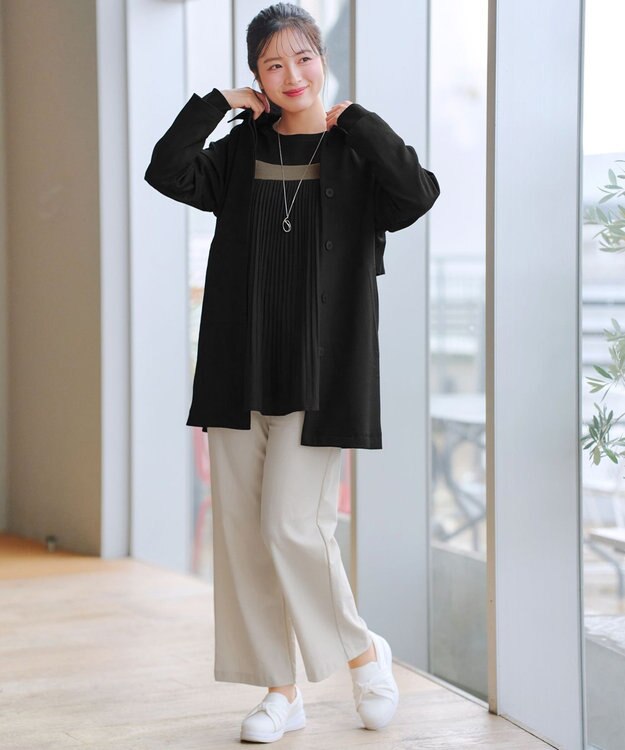 Tiaclasse 日本製エアシルキーワイドパンツ オフベージュ