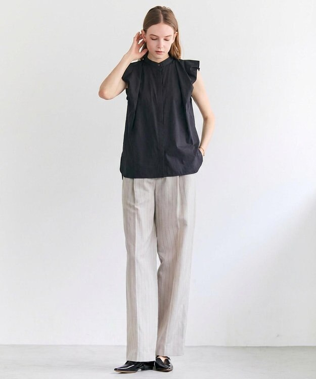 BEIGE， MALLOW / コットンタック バルーンスリーブブラウス Black