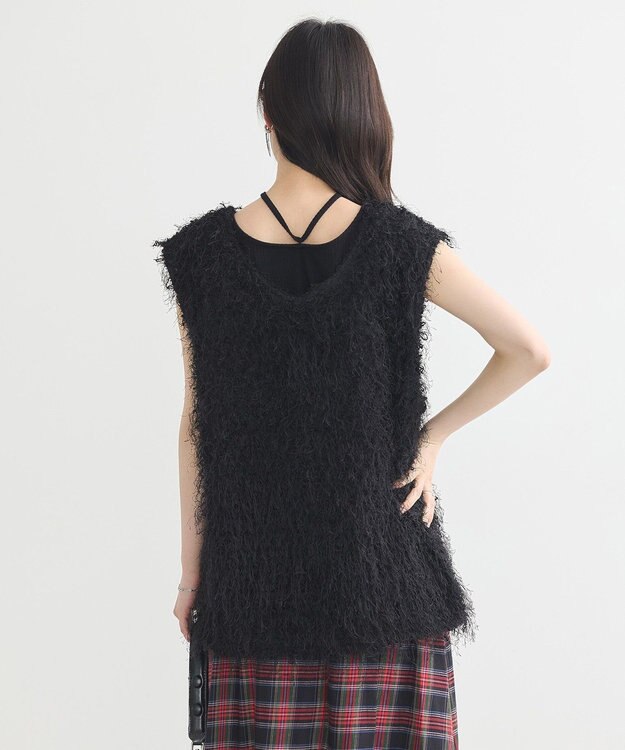 earth music&ecology ふさふさベスト Black