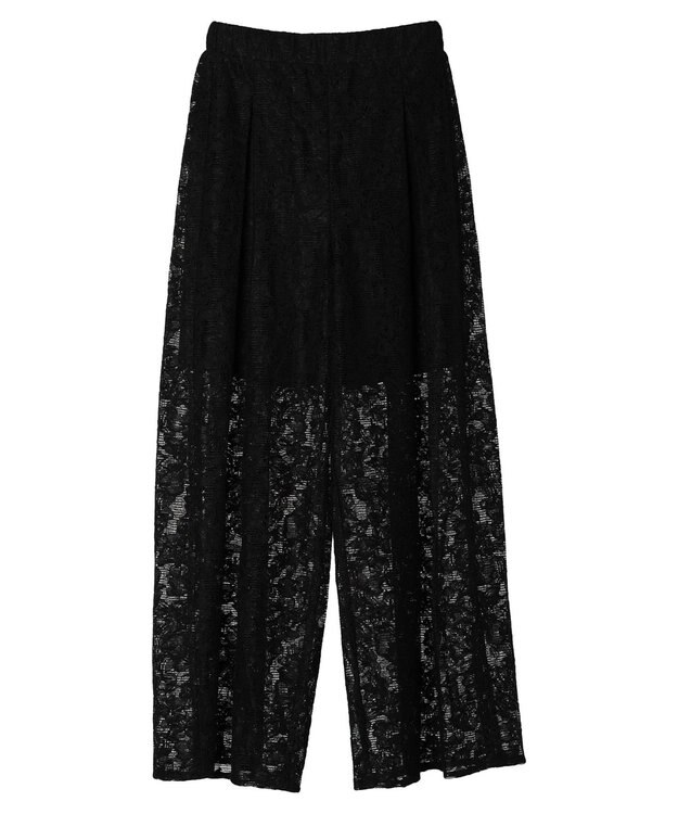 Green Parks レースタックパンツ Black