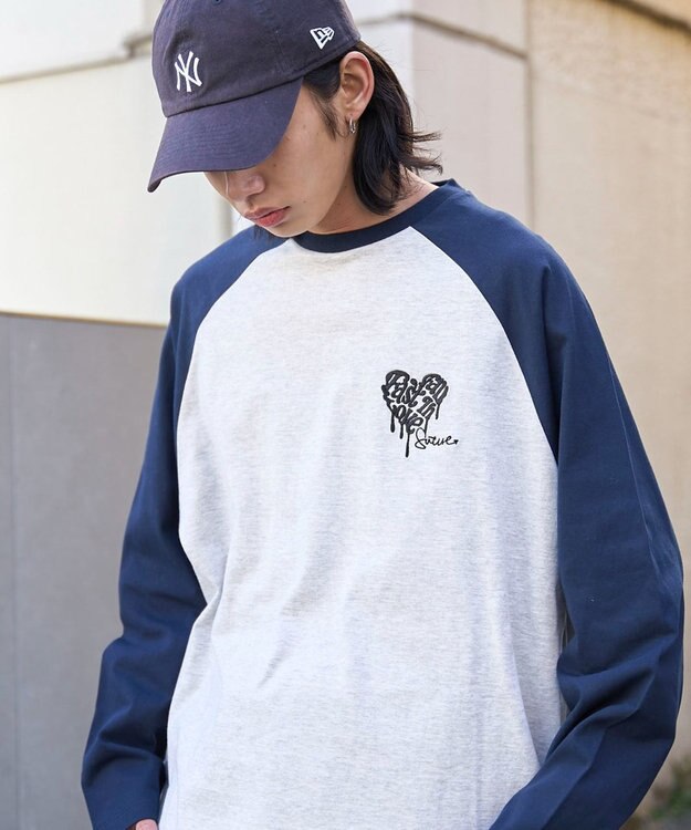 WEGO ラグランハートグラフィックT（LS） アッシュグレー